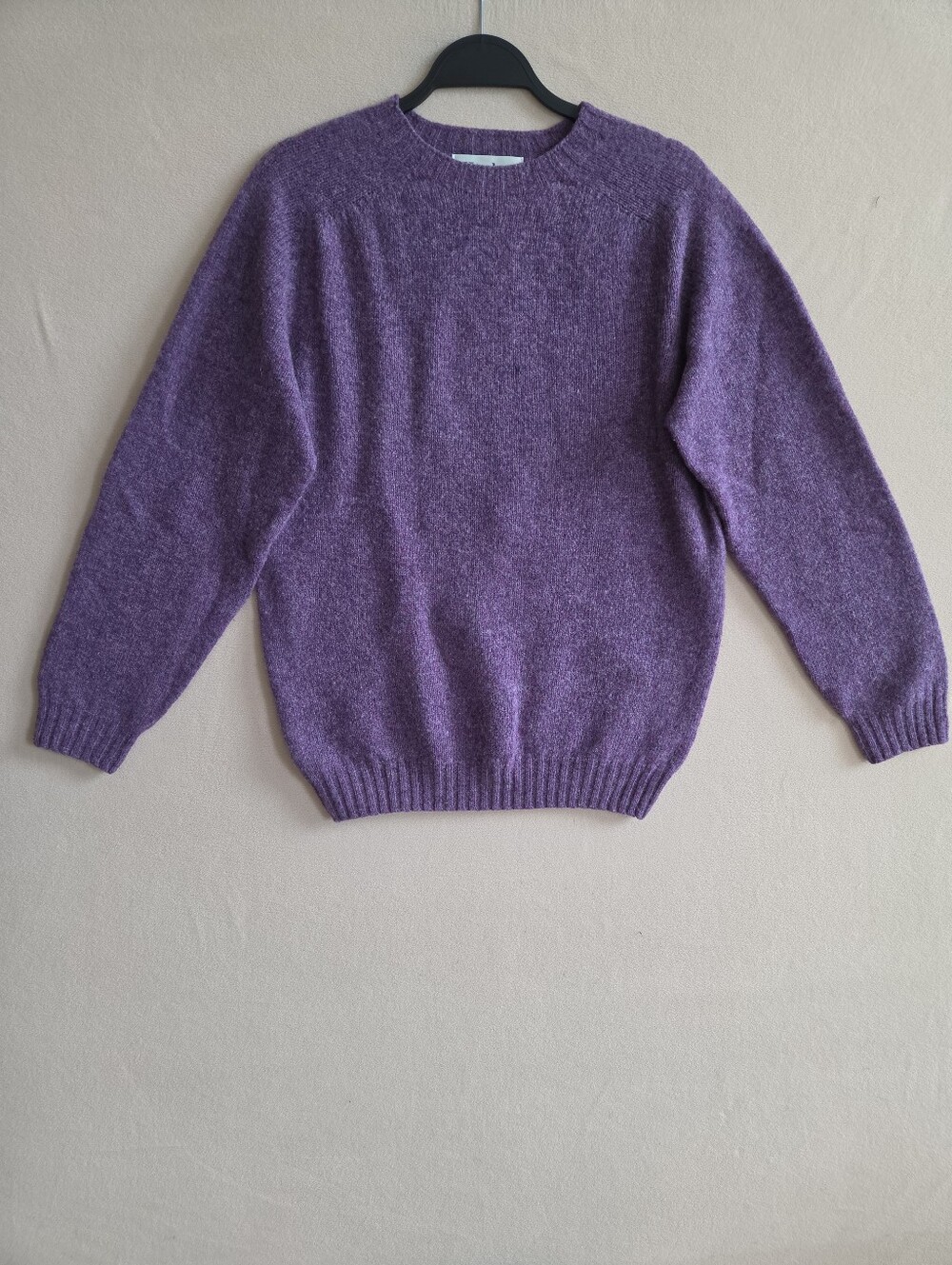 Harley of Scotland 100% Purple Wool Sweater Size Medium Vintage